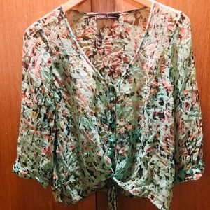 Gypsey 05 3/4 length button down with tie